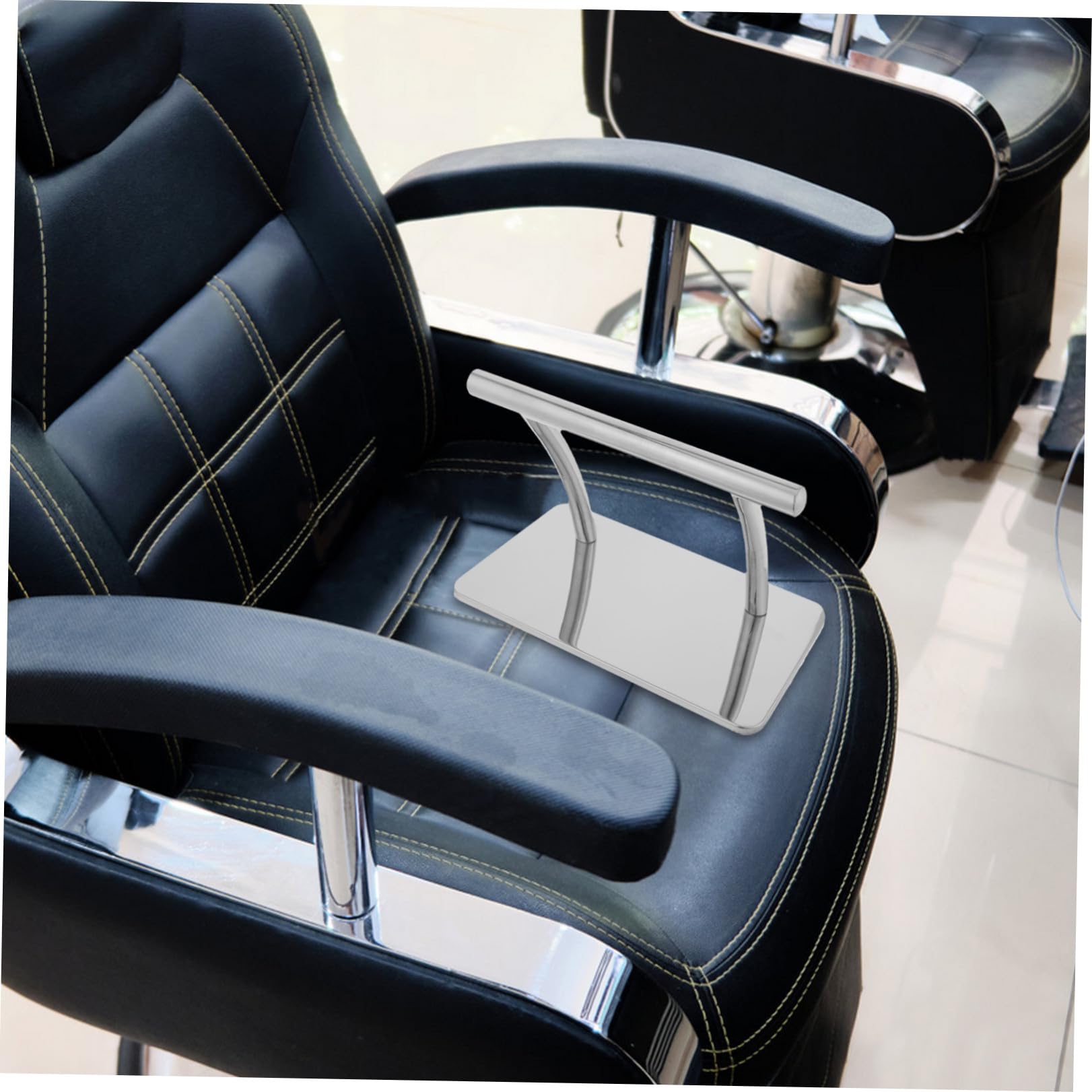 Generico Poggiapiedi in Metallo Argento per Poltrona e Salone Installazione Facile, Accessorio per Sedia da Nail Salon e Spa