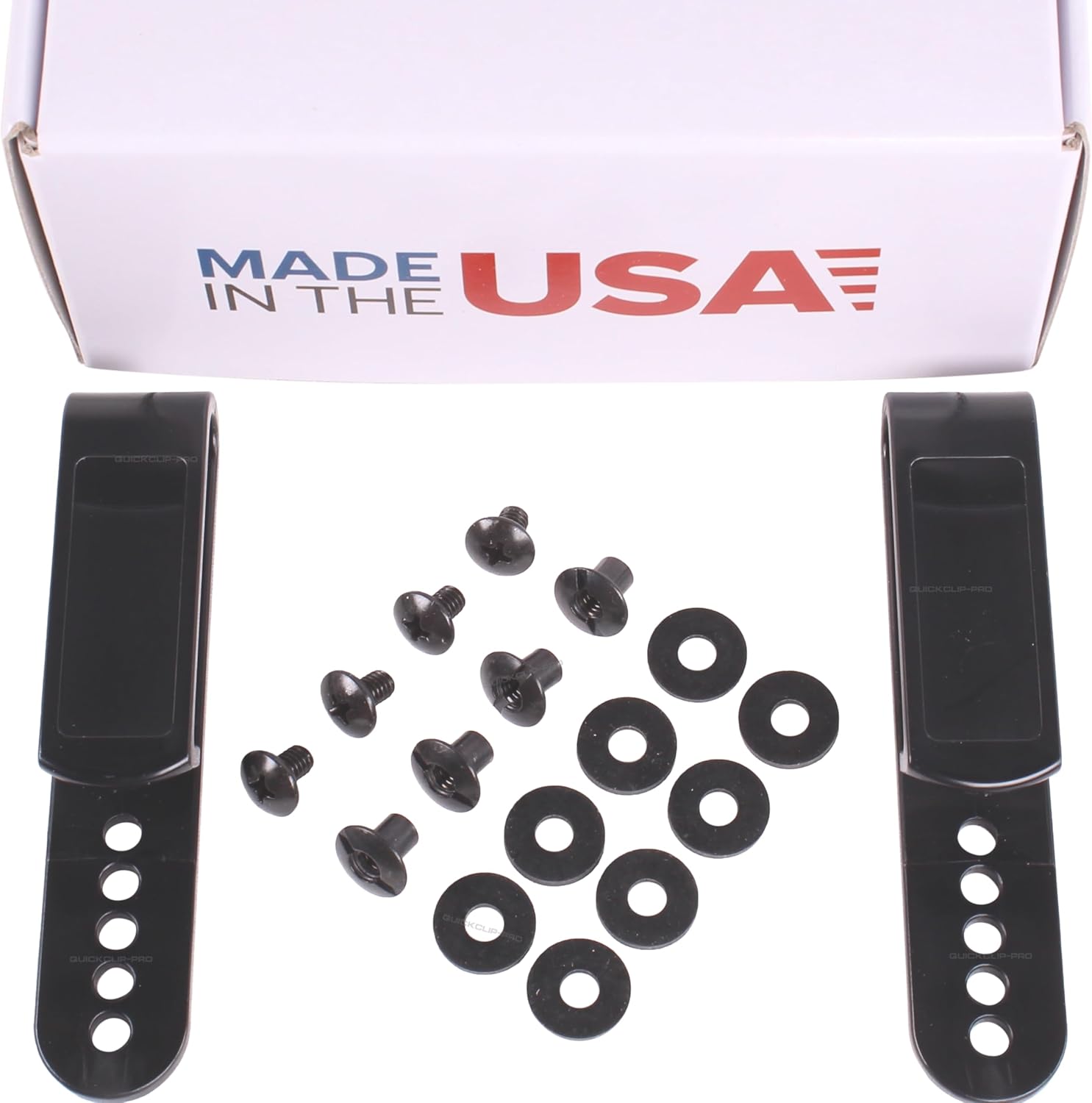 Grip Hook Fit 1.5'' & 1.75'' Belt - 5 Pre-Drilled Hole Tuckable Clip for IWB OWB Kydex, Leather, Hybrid Holster Making - Sheath Grip Hook with Hardware