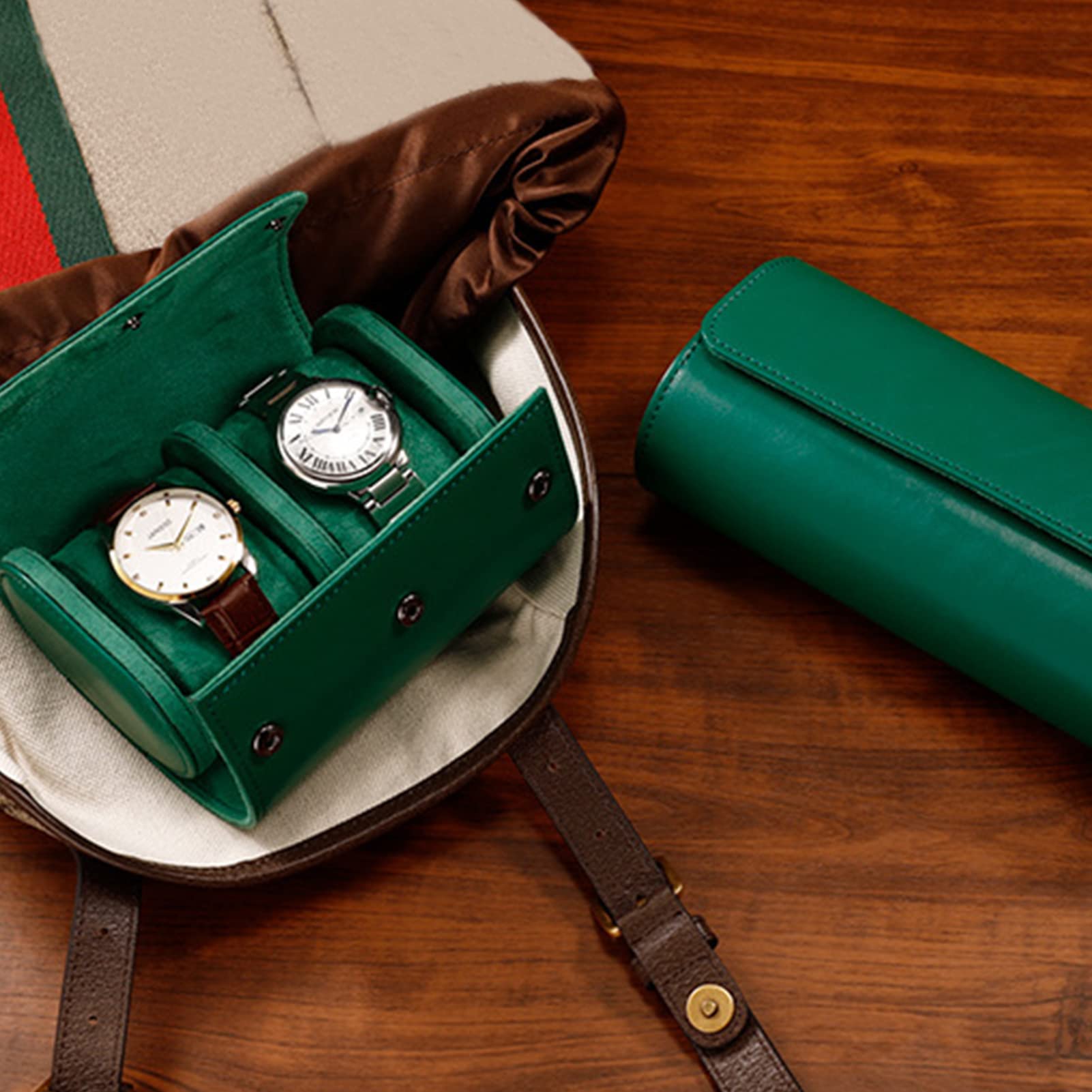 ACAREY Uhrenbox Schmuckkästchen Herren Damen Geschenk Reisen, Uhrenrolle Vintage Uhrengehäuse, Handgemachte Mehrzweck Uhrenrolle Schmuck Aufbewahrung, Und Frauen Uhrenrolle