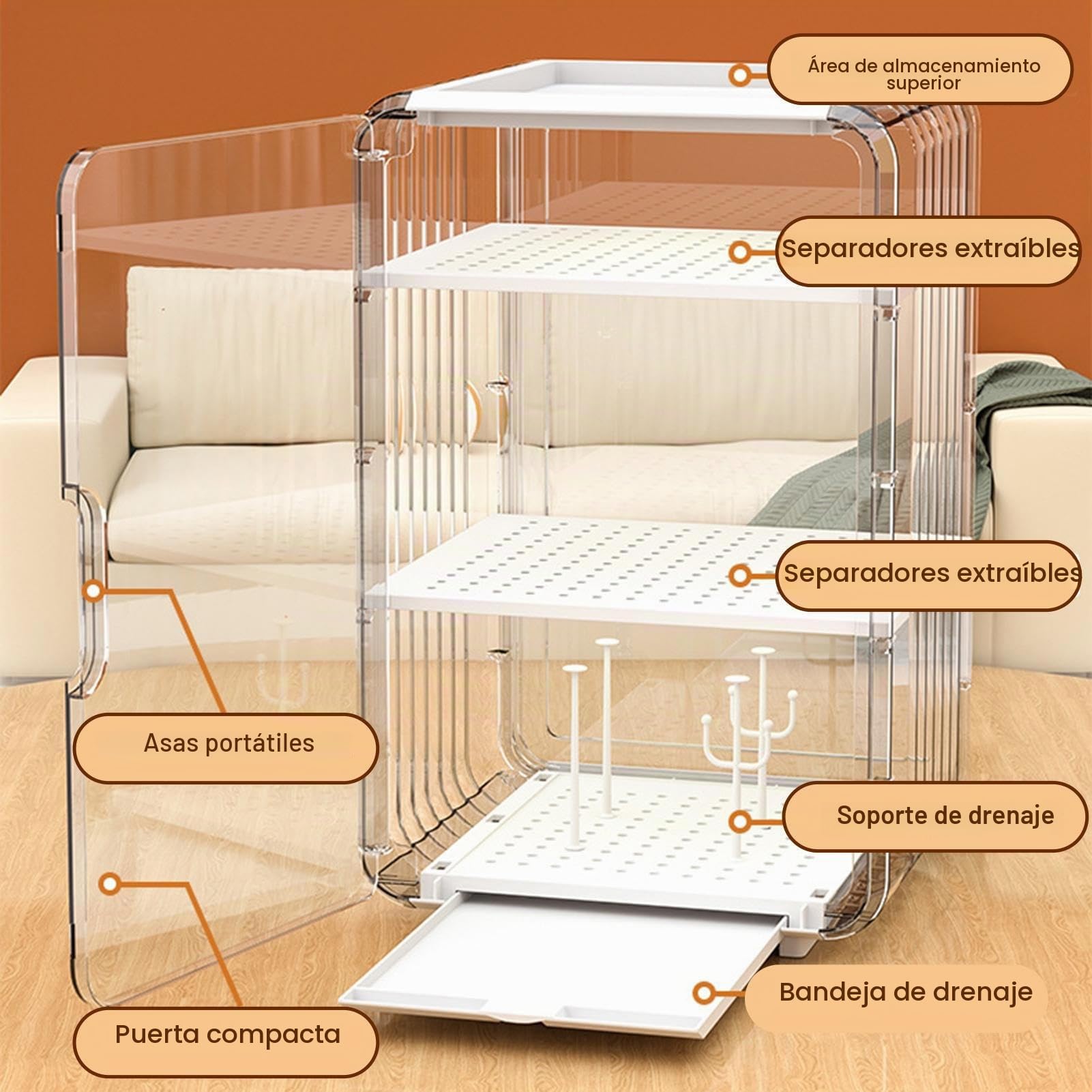 Organizador de almacenamiento para biberones, estante de secado de biberones, caja de almacenamiento multicapa a prueba de polvo para cocina, guardería, refrigerador, dormitorio, dormitorio