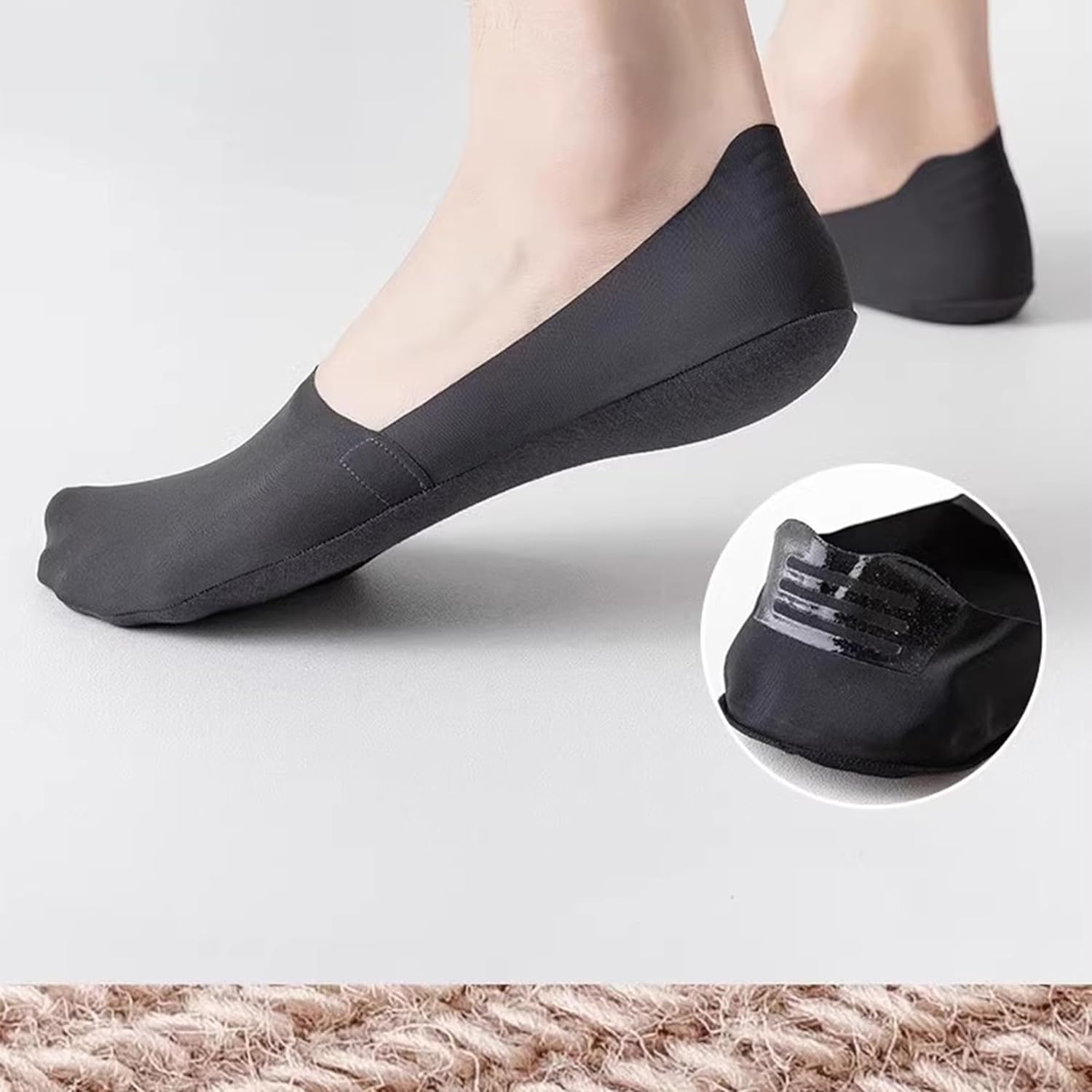 4 Pack Mens No Show Socks Thin Non Slip Low Cut Liner Socks Invisible for Flats Boat - Image 2