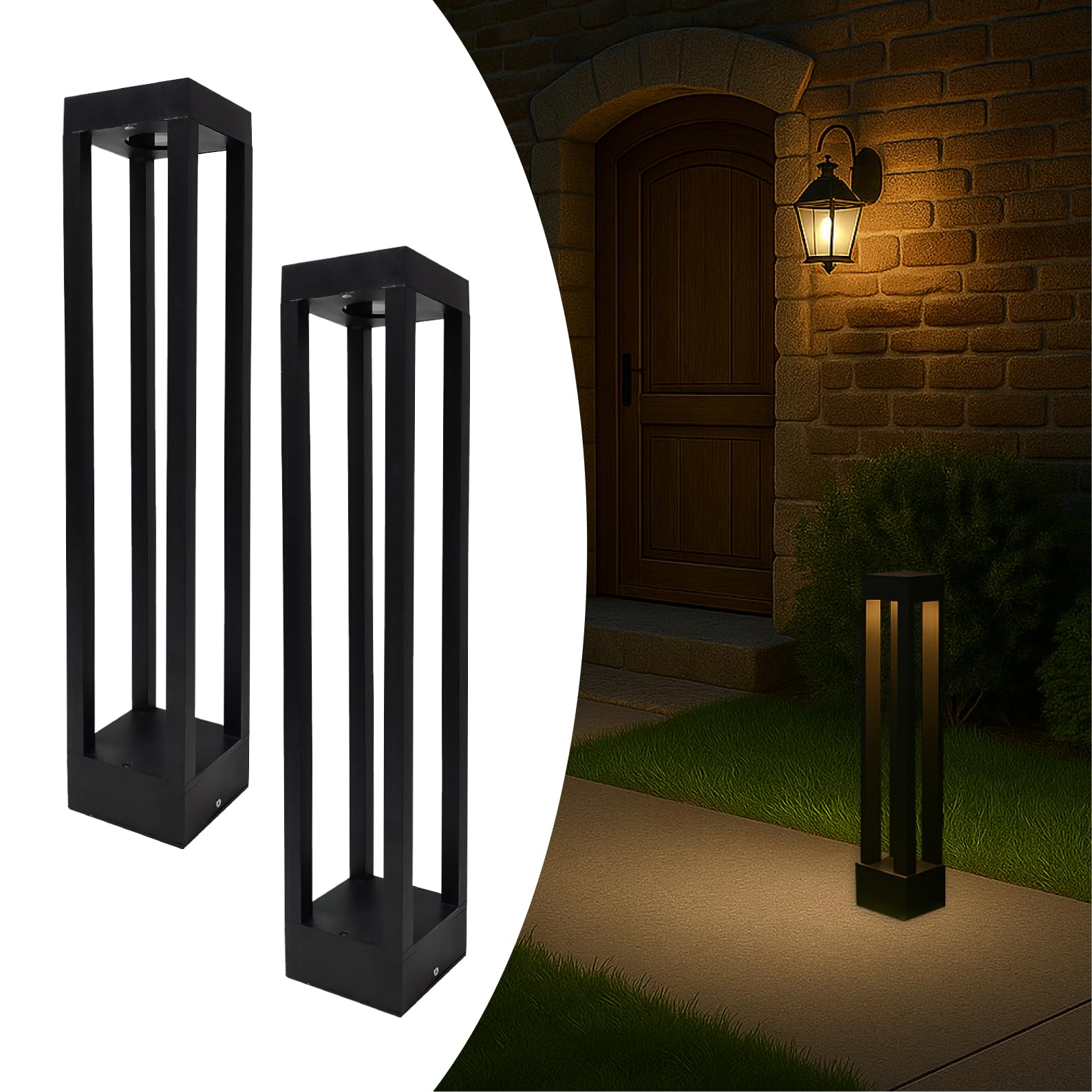 LED ATOMANT 2x Baliza LED Jardin 7W Color Luz Fria 750lm IP67 Metal Negro | Color Blanco Frio 6500K