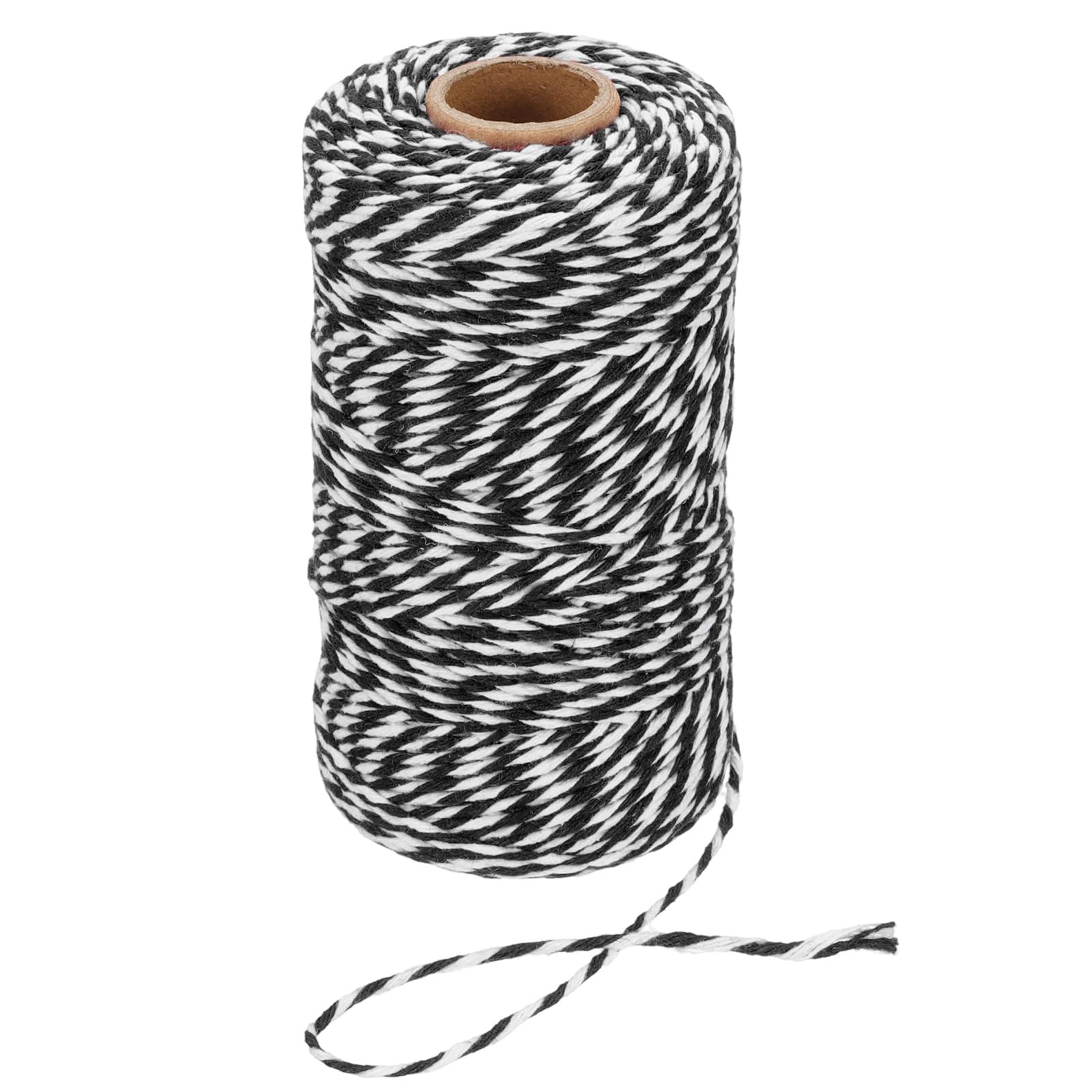 PATIKIL 100m Butcher String Twine, 2mm Cotton Bakers Decorative Twine String Rope Cord for Gift Wrapping Arts Crafts Party Kitchen Gardening, Black White