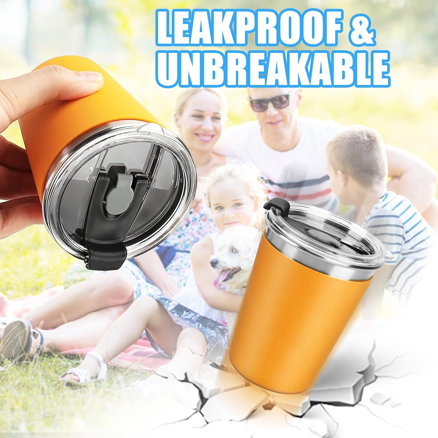 ShineMe Toddler Cups with Straws Spill Proof, 12pack Kids Sippy Cups With Silicone Straws, Lids and Colorful Removable Sleeves, 12oz Reusable Stainless Steel Tumblers for Indoor/Outdoor - Image 4