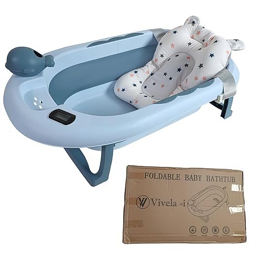 Buy VIVELA I Foldable Collapsible Folding Bath tub for Baby with Temperature Indication Meter