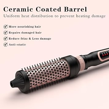 K&K 3-in-1 Thermal Brush Set, Ionic Heated Round Brush for Hair Volume