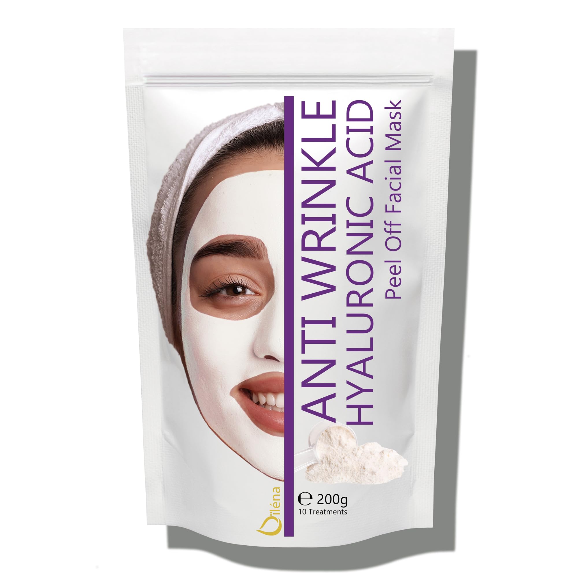 Mascarilla facial hidratante de alginato en polvo, removedor de espinillas Mascarilla puntos negros Mascarilla Vegan, sin aclarado, exfoliante 200 g (Mascarilla Anti arrugas ácido hialurónico)