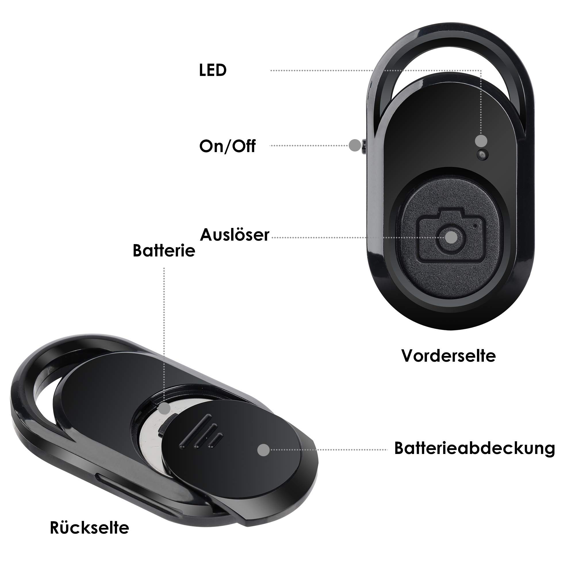 amathings 2 wyzwalacze aparatu Pilot zdalnego sterowania jednym przyciskiem z technologią Bluetooth Zdalny wyzwalacz do smartfonów i tabletów (iOS i Android) jeden przycisk