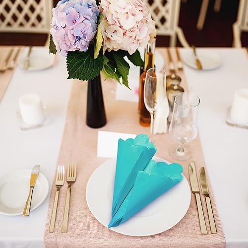 Miniatura 5 de 100 servilletas de cóctel festoneadas de papel grueso, servilletas desechables para fiestas, servilletas de bebidas para bodas, cenas, suministros