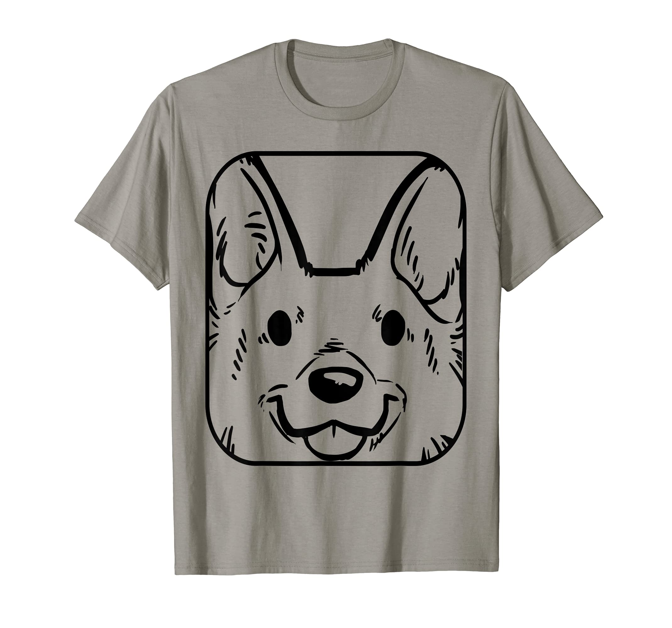 Puppy Dog Face Cartoon T-Shirt, Black