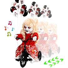 Halloween Animatronic Clown Ride on Bicycle Moving Back and Forth