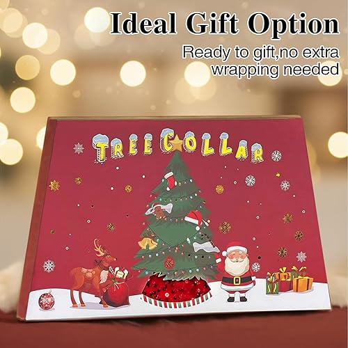 Miniatura 6 de XmasExp - Collar para árbol de Navidad, 33.5 pulgadas, falda para árbol de Navidad, decoración del hogar, anillo para árbol de Navidad, cubierta