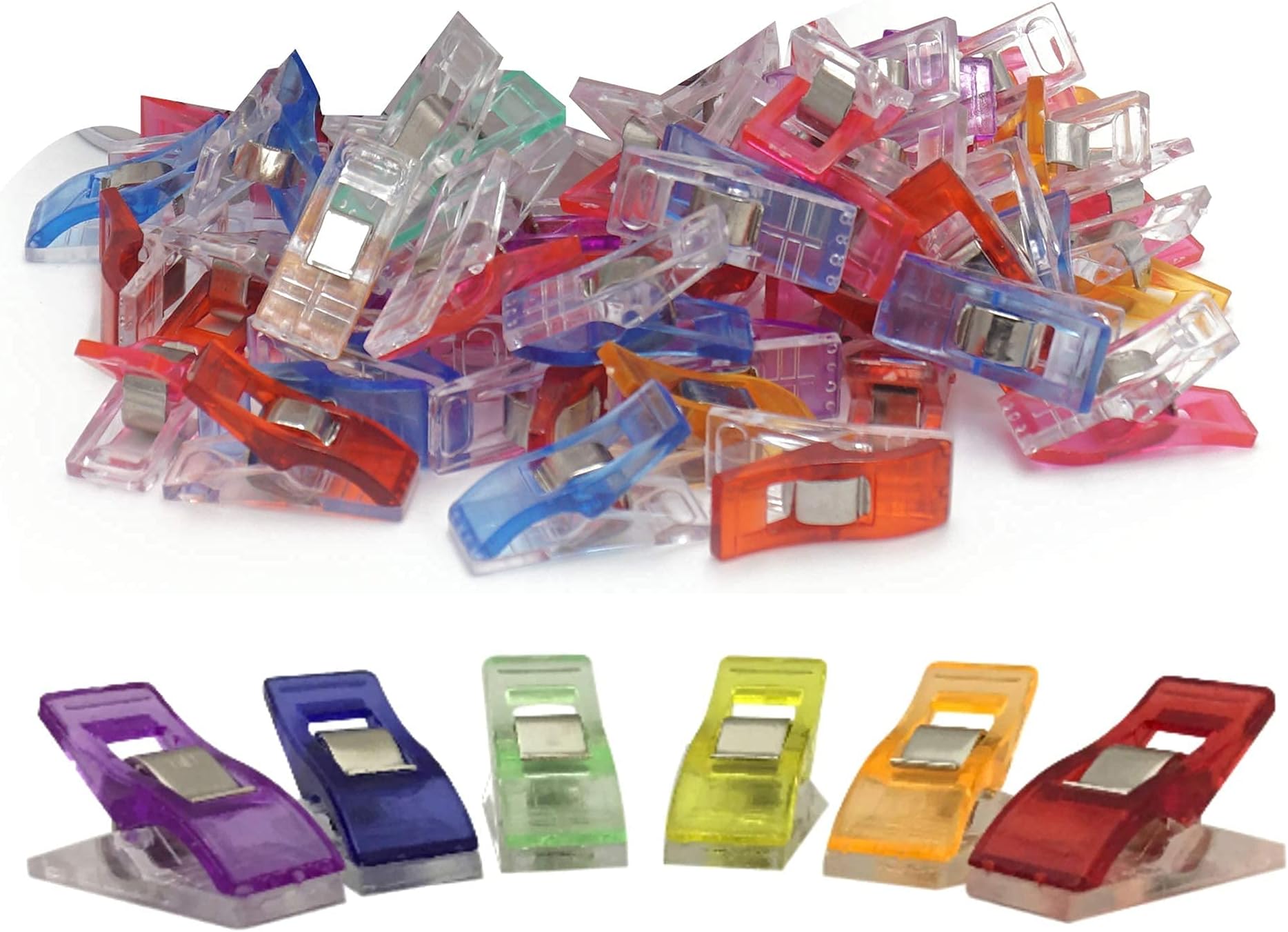Performore Magik Clips 100 Pack - Sewing Clips for Quilting and Crafts - Multicolored