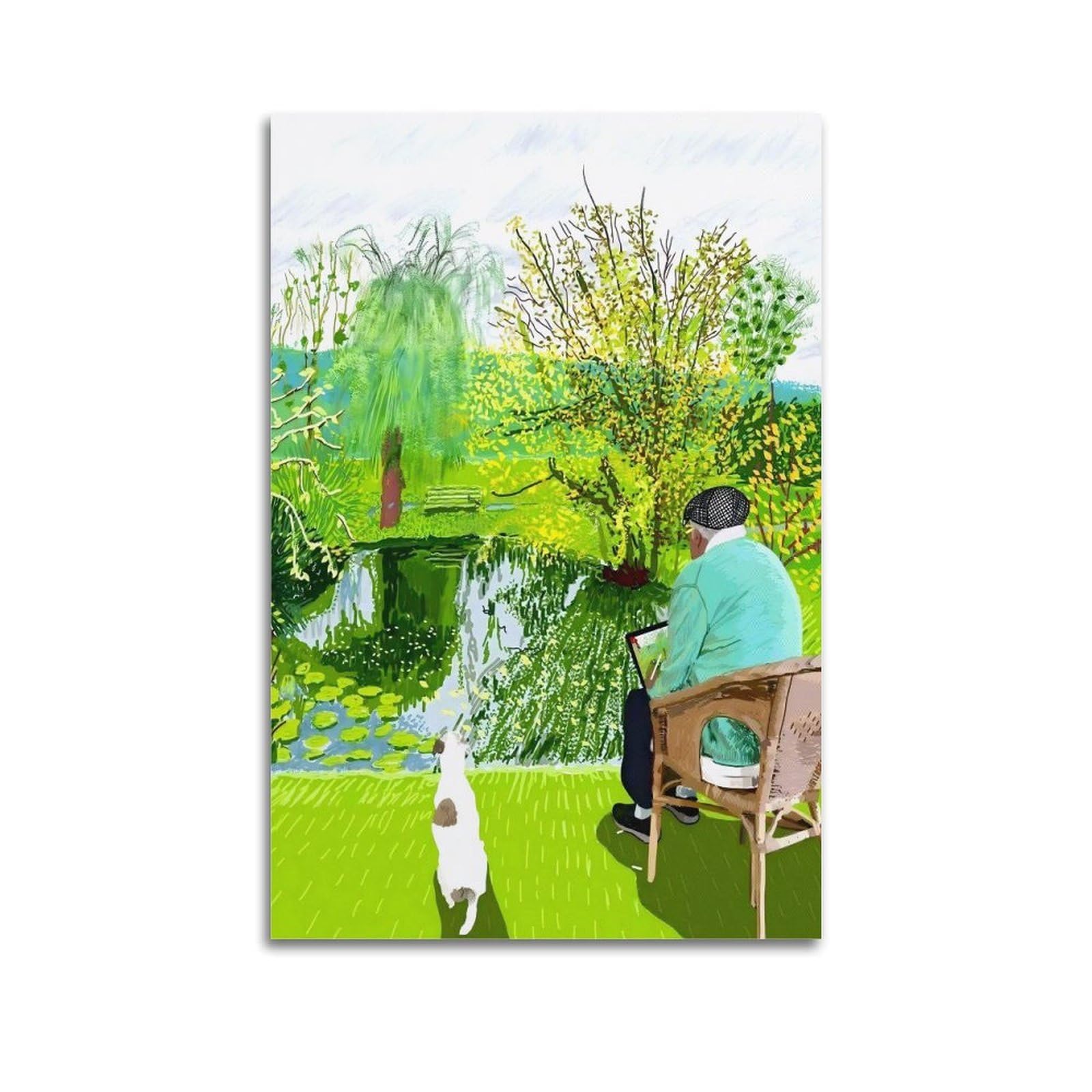 Joentdrn Unframe-Style Abstract David Hockney Aesthetic Canvas Wall Art Print Home Decor For Bedroom Living Room24x36inch(60X90cm)