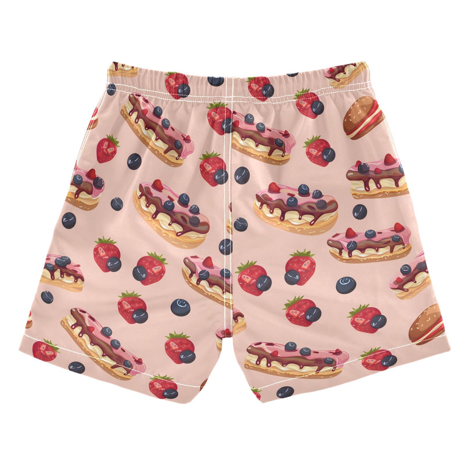 ALAZA Lovely Cheese Cake Blueberry Fruit Boys Quick Dry Beach Board Shorts Kids Swim Trunks Bathing Suit Swimsuit 3T