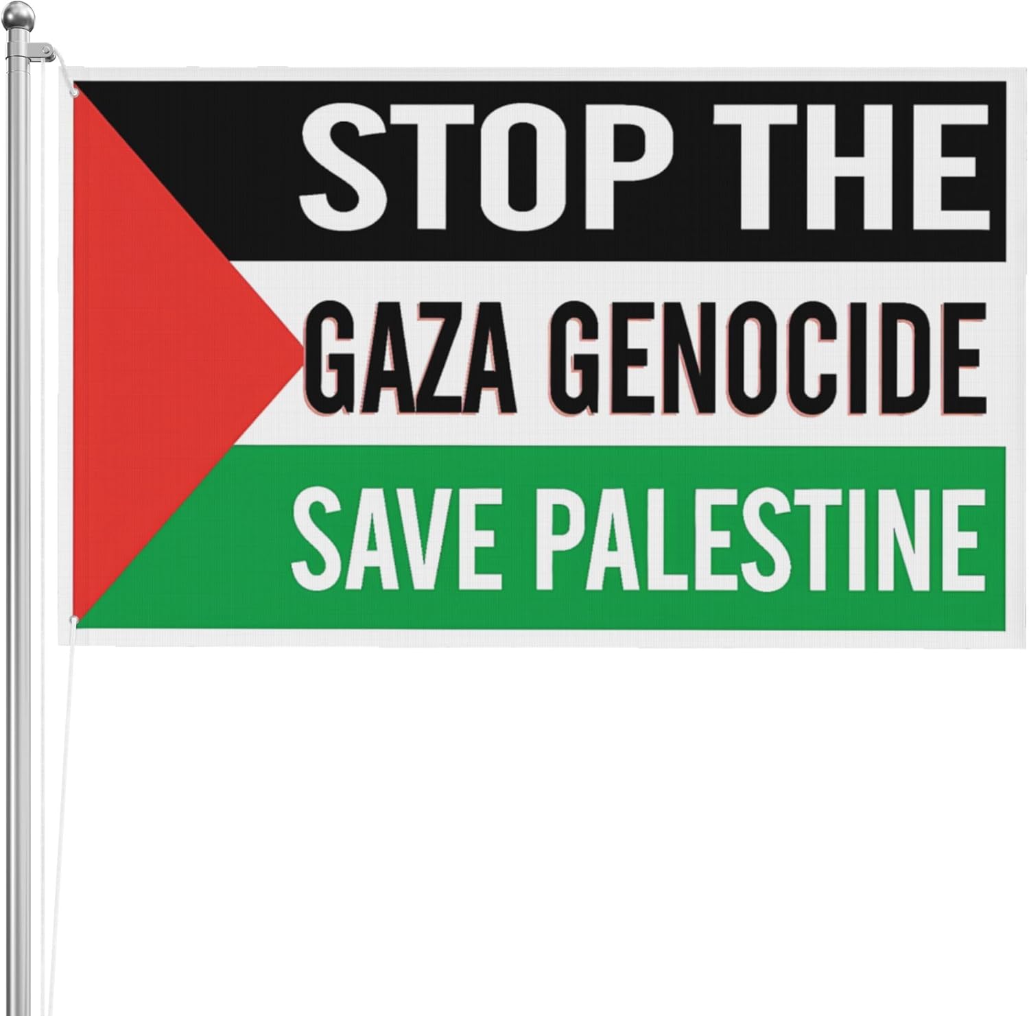 Stop The Gaza Genocide Save Palestine Flag 5x8 Free Gaza Stand with Palestine Palestinian Peace Garden Flags 3-Ply Double Sided Banner Yard Signs