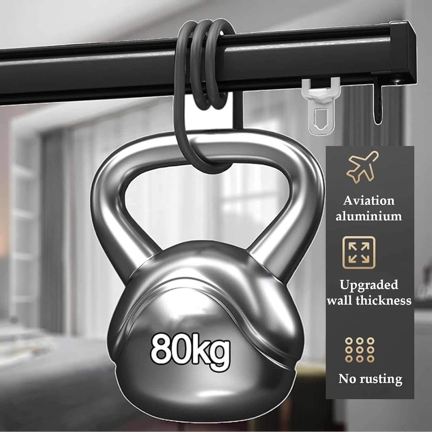 4-20ft Curtain Track, for Room Divider, Shower Curtain, Bay Window, RV Curtain Track Black and White(Gold,122cm/4ft)