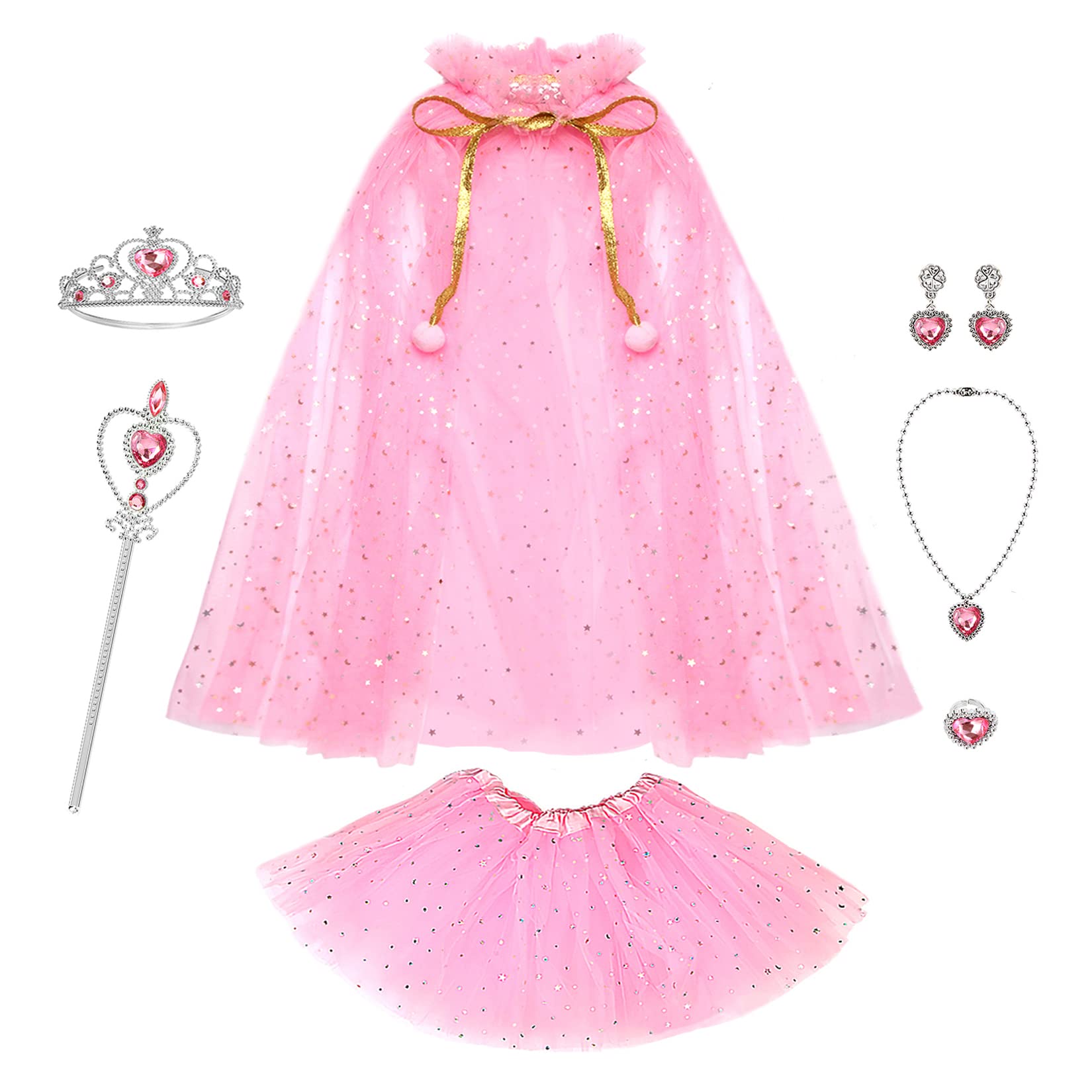 BesJonie Princess Dresses for Girls 4-6,Princess Dress Up Clothes Cape Skirt Toys for Girls,Easter Birthday Gift for Girl 3-6