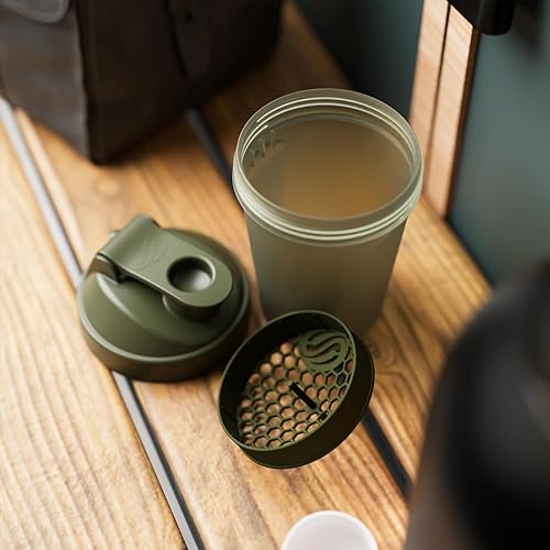 Miniatura 7 de Smartshake Lite - Paquete de 4 botellas mezcladoras de proteínas de 13.5 onzas, tapa de rosca a prueba de fugas, sin BPA, unisex, gris niebla, verde