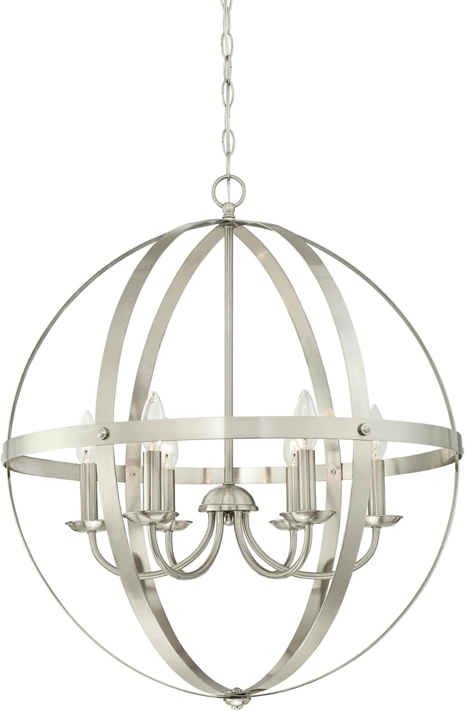 6328300 Stella Mira Six-Light Indoor Chandelier, Brushed Nickel Finish, 6