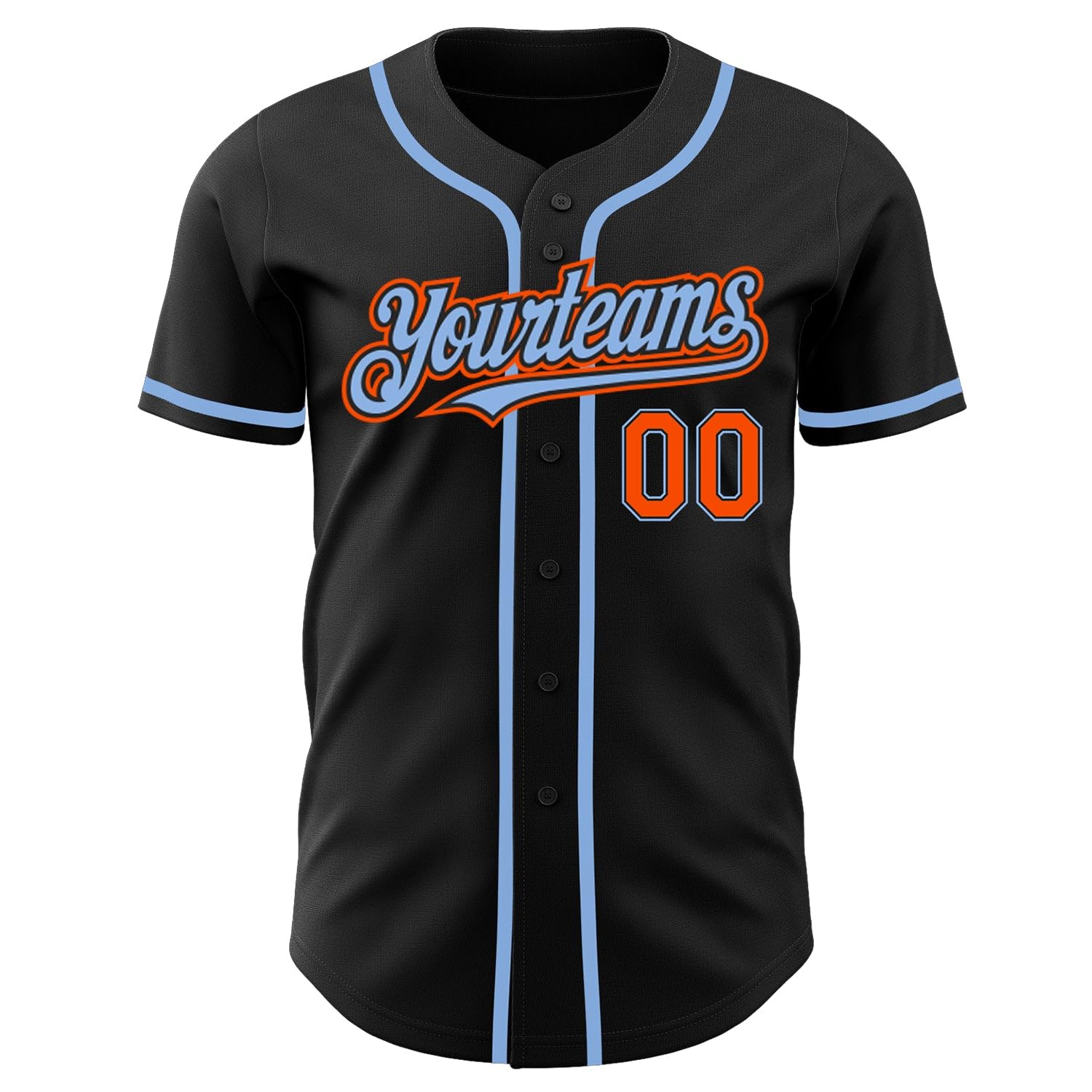 Generic Black Orange Light Blue Baseball Jersey Men Women Youth Kids, Custom Baseball Jerseys Printed Stitched Name Number Logo Baseball Uniform
