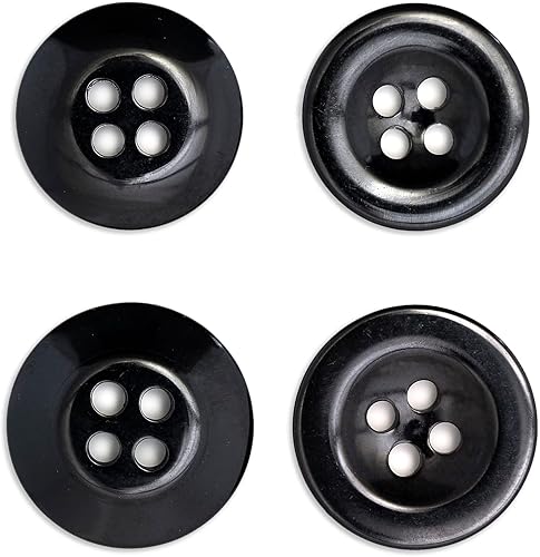 Miniatura 4 de Dritz Botones de cintura negros de 0.591 in y 0.669 in, 3 unidades