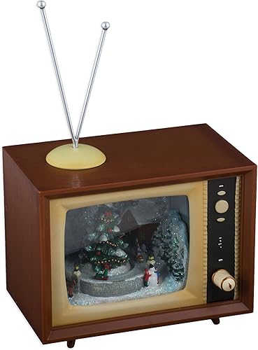 Vista 4 de Roman Retro Action Musicals TV iluminada con musical de Navidad antiguo.