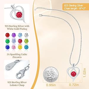 Amazon.com: Yuelove 925 Sterling Silver Heart Necklace with