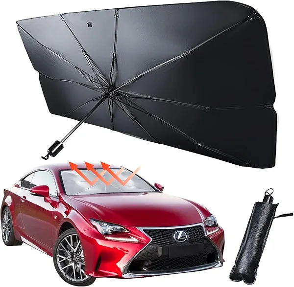Car Windshield Sun Shade Umbrella Foldable Sun Visor Protect from UV Rays and Heat Sunshade Cover for Car Front Window, 55.1'' x 31.1''