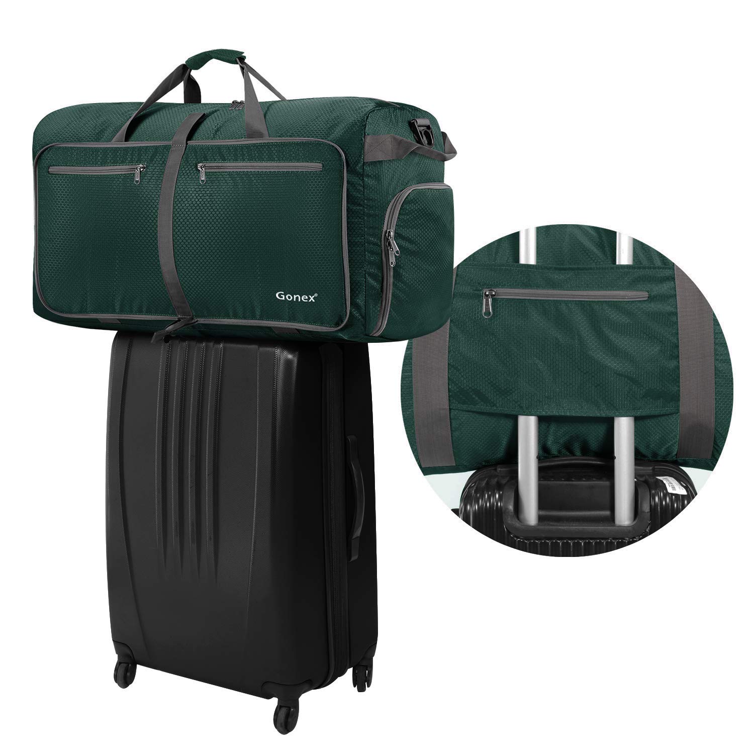 Gonex - Borsone da 80 l, pieghevole, per sport, da viaggio, tessuto in nylon resistente all'acqua