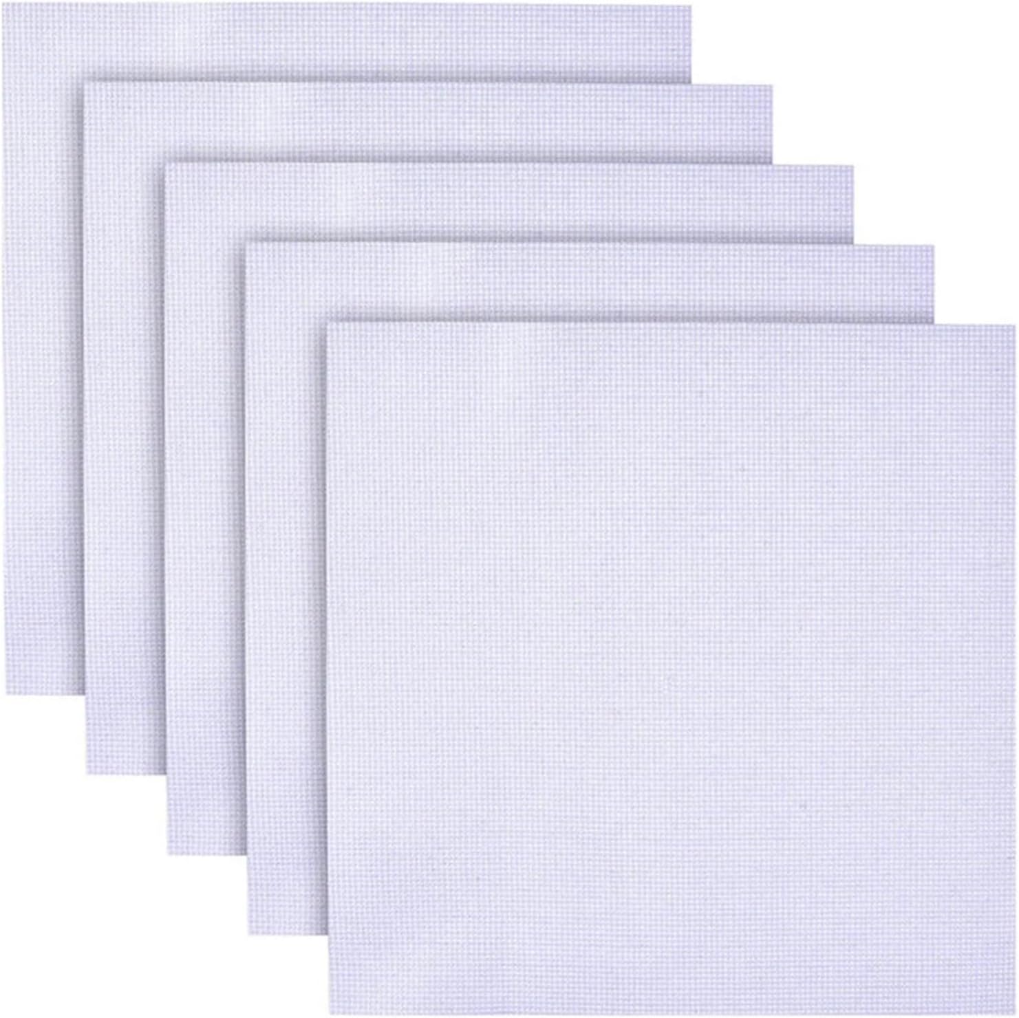Cross Stitch Fabric Aida Cloth DIY Cross Stitch Cotton Embroidery Fabric Mesh Crafting Canvas Sheets(18CT Unprinting,50 * 50cm)