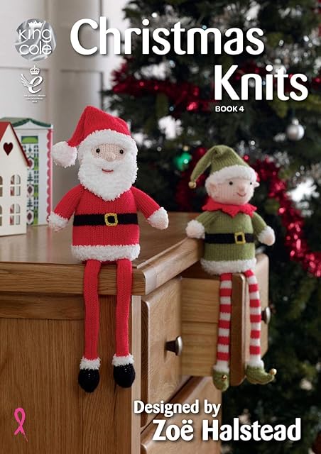 King Cole Christmas Knits Book 4 - Baubles Tea Cosy Cushion Stocking Garland & Shelf Sitters