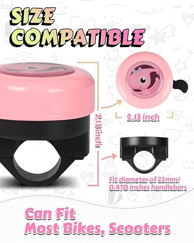 Miniatura 4 de VICTGOAL Campana de bicicleta para niños con sonido fuerte y claro, campana de bicicleta, scooter, bocina de bicicleta, alerta de tono de llamada,
