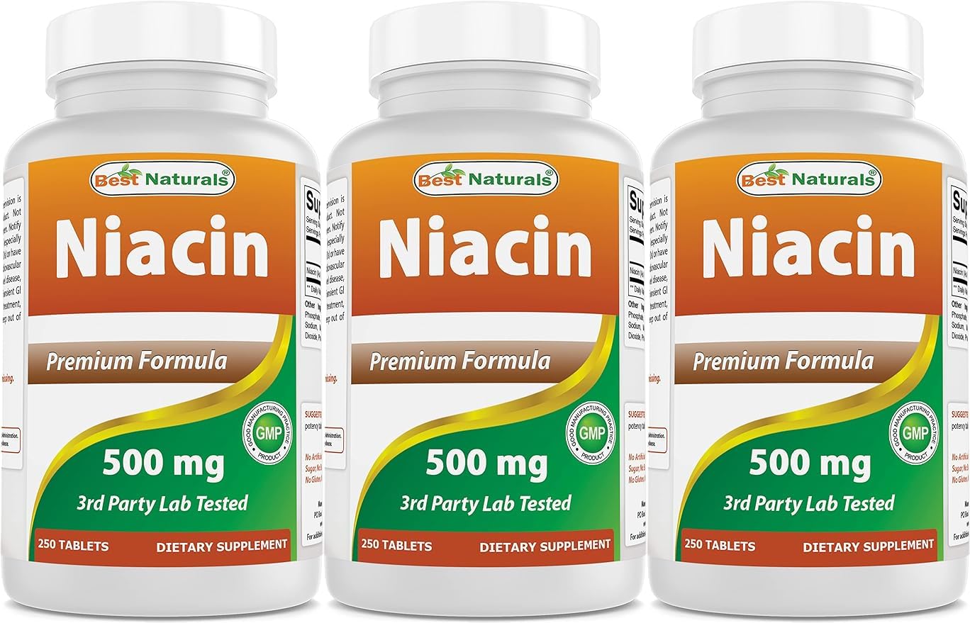 Best Naturals Niacin 500mg 250 Tablets with Flushing - Also Called Vitamin B3 (250 Count (Pack of 1)) — Amazon image 8