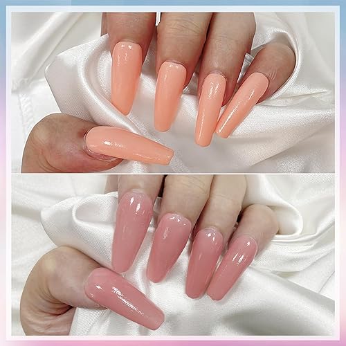 Miniatura 4 de Lofuanna Kit de iniciación de uñas en polvo de inmersión, 2 colores con activador de capa base, no necesita UVLED, 9 piezas de manicura francesa