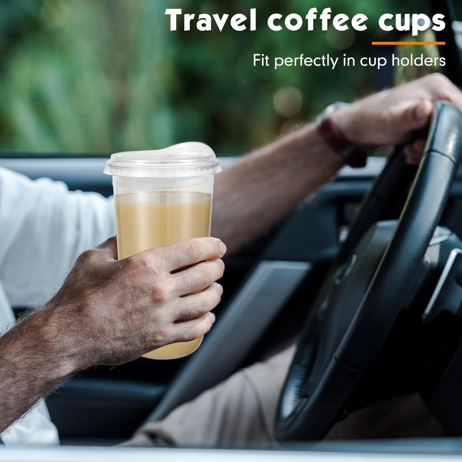 Baderke 50 Pcs Round Bottom Plastic Cups with Sip Lids Clear Disposable Iced Coffee Cups for Smoothie Cold Beverage Coffee Shops and Party Catering(20 oz,Clear) - Image 6