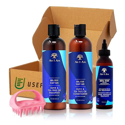 USEFILL5 - Juego de champú y acondicionador para el cabello para mujeres, incluye productos para el cabello As I Am Hair Dry and Picury Scalp Care