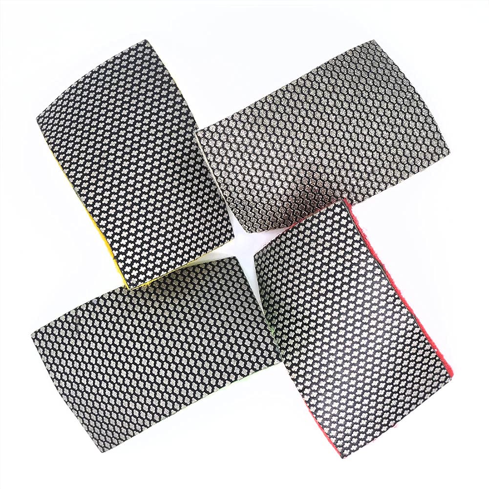 Diamond Sandpaper Hook and Loop Abrasive Paper Sheets for Glass Ceramic Concrete Metal Edge Sanding Polishing (4pcs/Set)