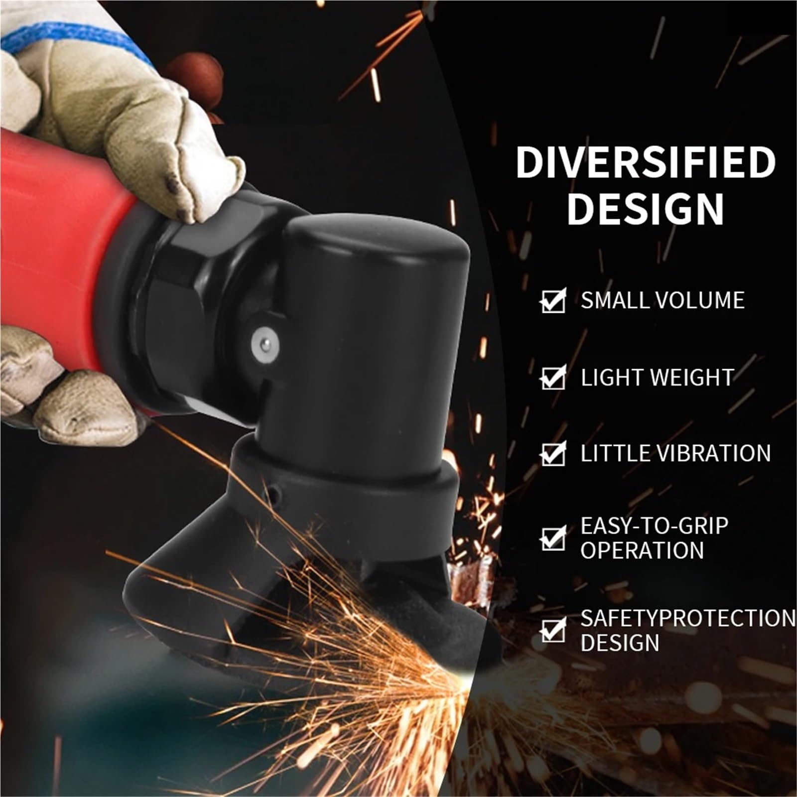 2'' Air Angle Die Grinder 90 Degree Pneumatic Grinding Polisher Mill Engraving Machine With Sanding Discs Tool Kit(Gray)