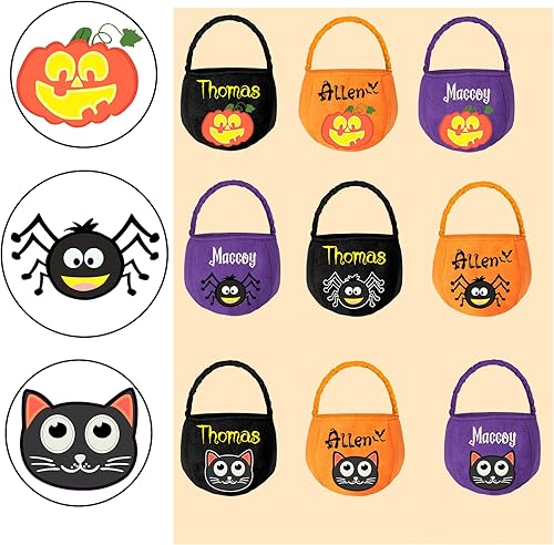 Miniatura 10 de Bolsa de dulces personalizada con nombre personalizado para niños, bolsa de lona grande para niñas, niños y bebés, color negro