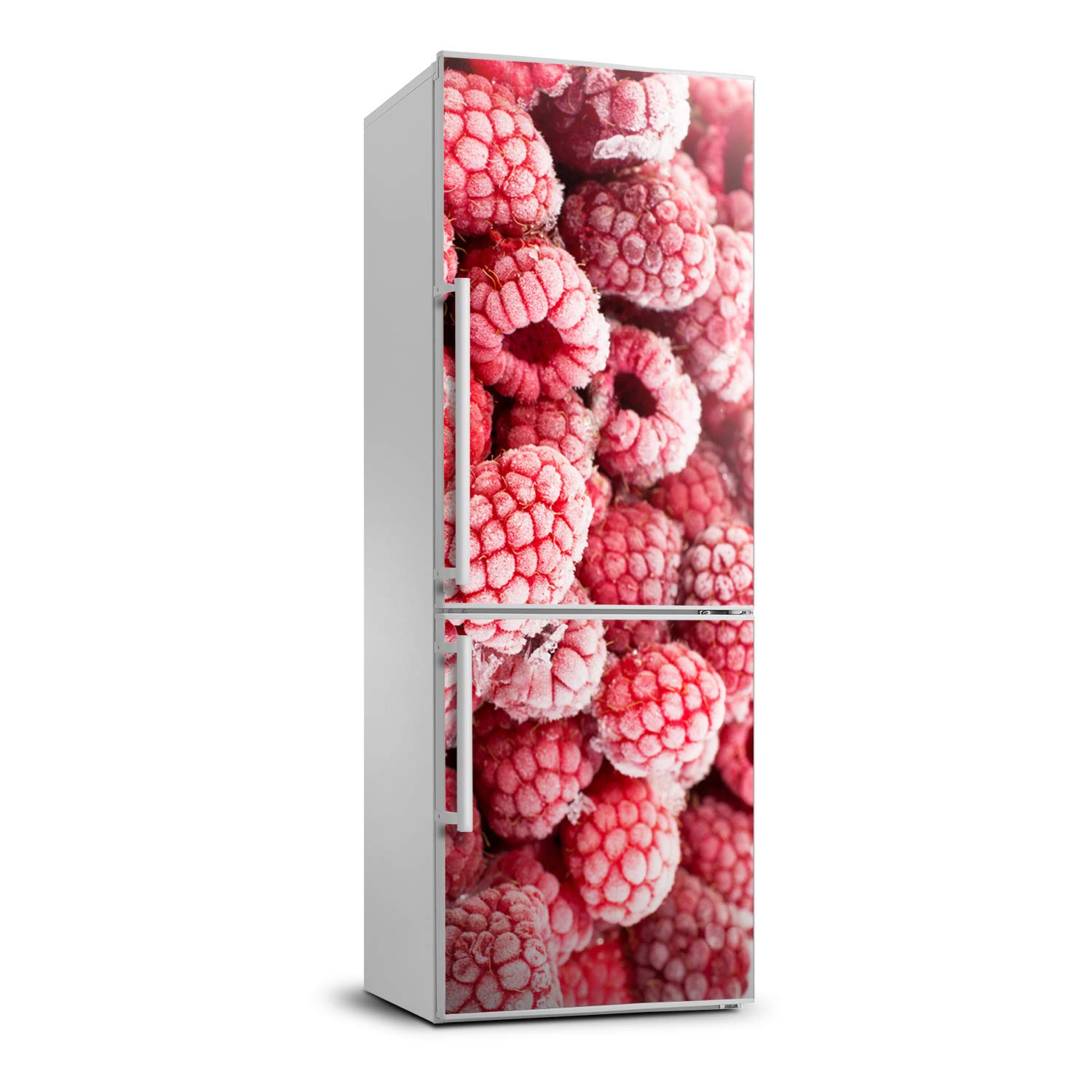 Autocollant frigo 70x190cm pour masquer les rayures sticker framboises