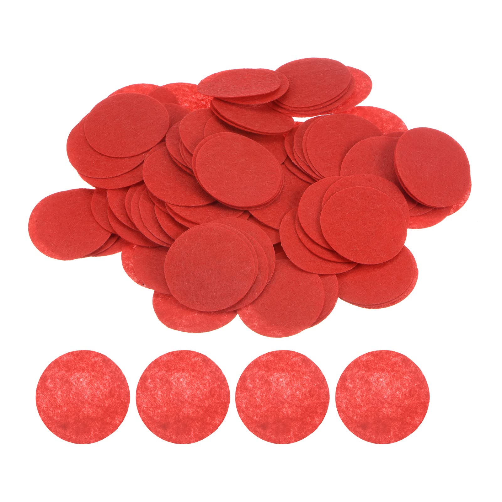 sourcing map 300pcs Round Felt Circles, 50mm 2" Pre Cut Craft Pads Non-Woven Mini Felt Fabric Circle for DIY Sewing Handcraft Cutting Projects Craft Finishing, Red