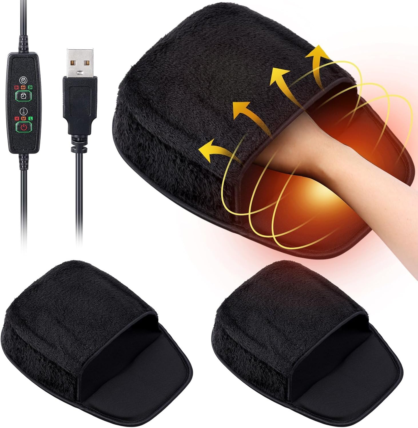 Copkim 2 Pcs USB Heated Mouse Pad Hand Warmer 3 Temperatures Time Limit