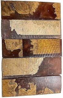 Premium Stabilized Brown Mallee Hybrid Burl Knife Blanks #506 by Ewz 1.5 X 1 X 5 Suitable Wood Pieces for Wood Crafts and Projects