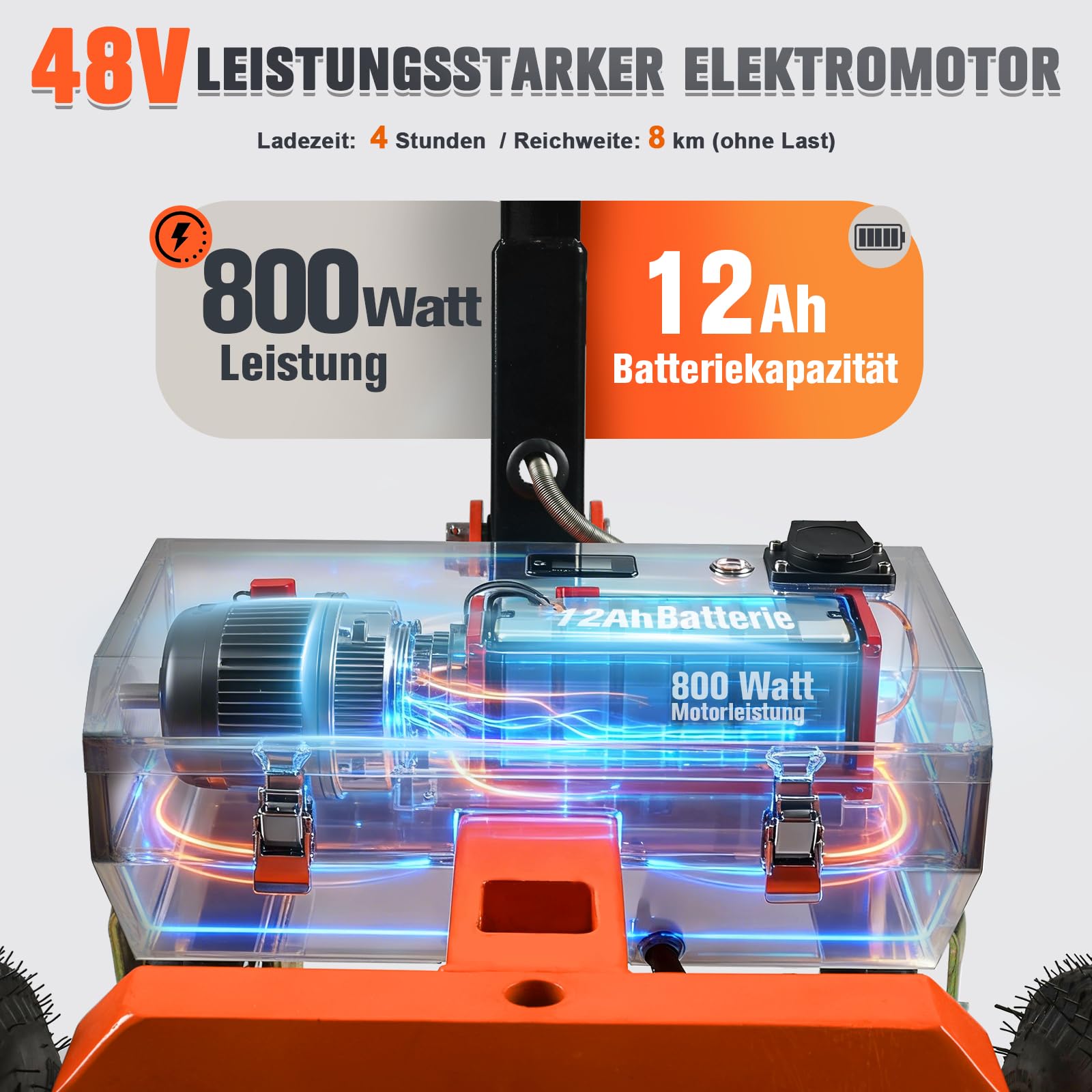 Elektrischer Anhänger Dolly mit 2 Kuppelkugeln(50mm&47.6mm), Elektrischer Trailer Mover MaxTraglast 3400kg mit Geländerädern, Höhenverstellbar, Vorwärts/Rückwärts/Bremsschalter für RV, Boot, Wohnmobil