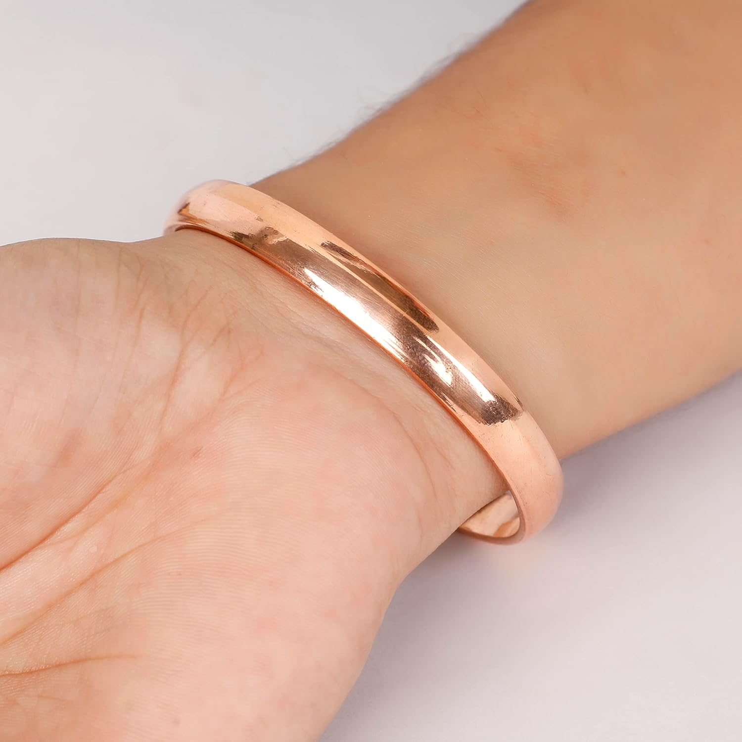 Art Of Creation Handmade Pure Copper Bracelets For Men And Women Plain Cuff Solid Bangle | Adjustable | for Unisex India Pattern - Image 2