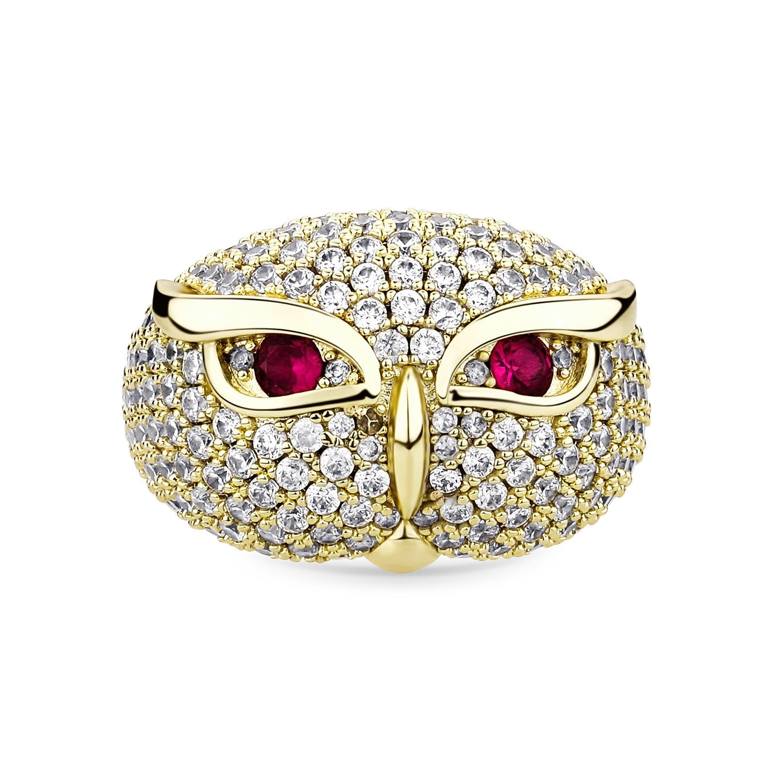 Generic Anillo de circón de cristal para hombres 14K chapado en oro CZ Iced Out Engagement Wedding Party Rings Hip Hop Jewelry Accesorios,Oro,10