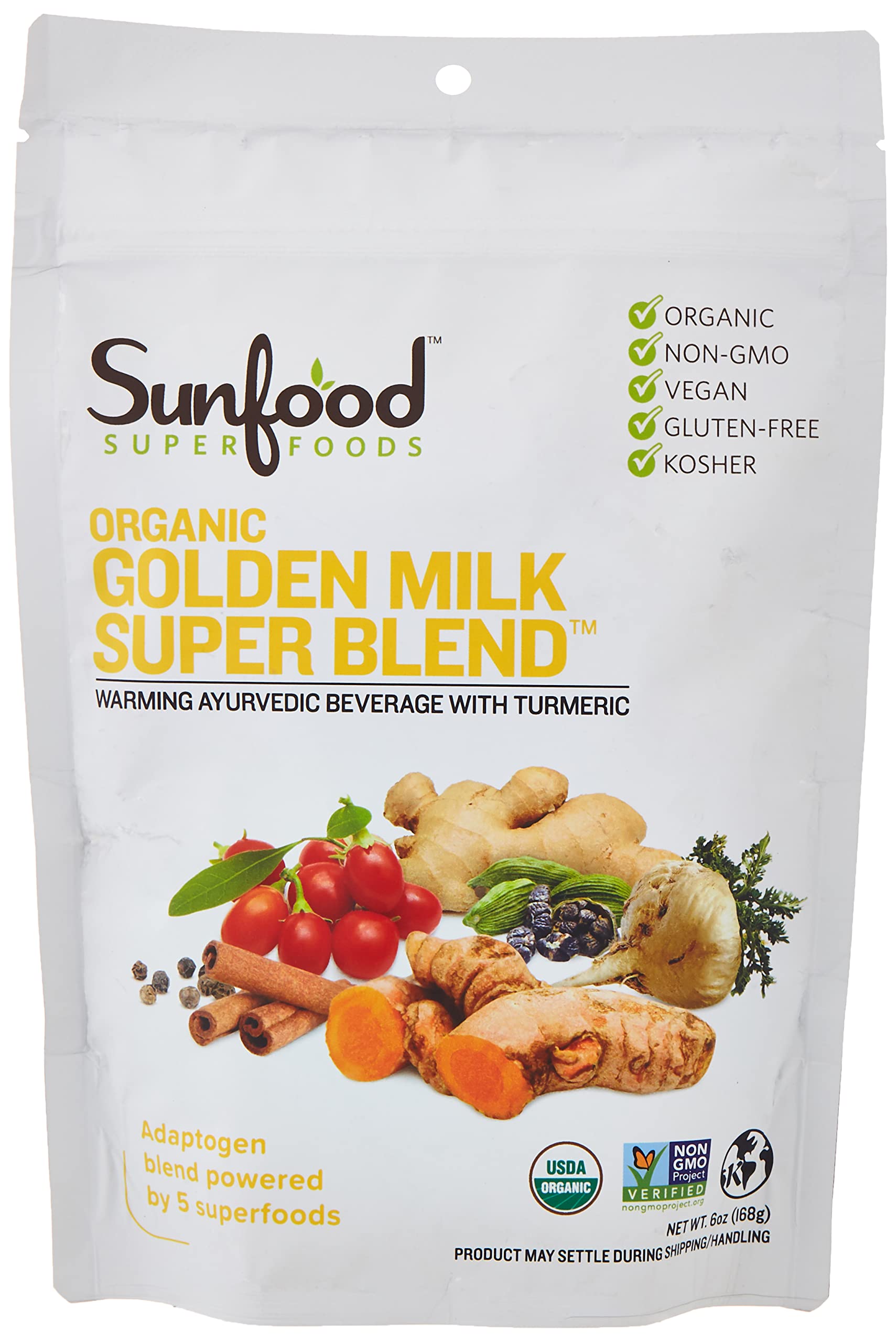 Buy Sunfood Golden Milk Super Blend Turmeric Latte + Superfoods Ginger, Maca, Goji, & More