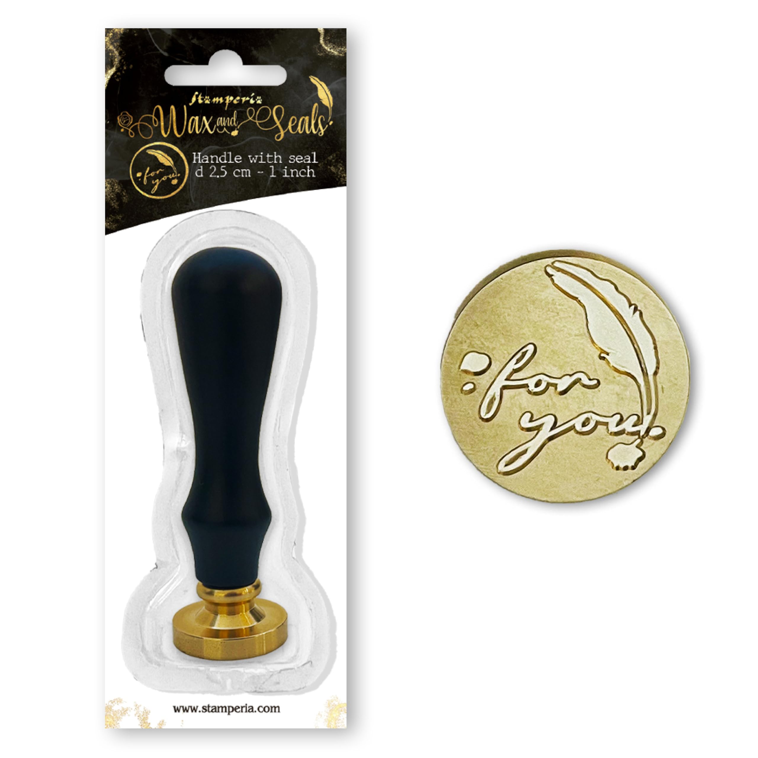 Stamperia - Handle with Seal for Scrapbooking, Albums, Card Making, Bullet Journalling and More, Easily Change The Seal for Personalised Stamping, Perfect for Crafts and Gifting (for You) (Diameter