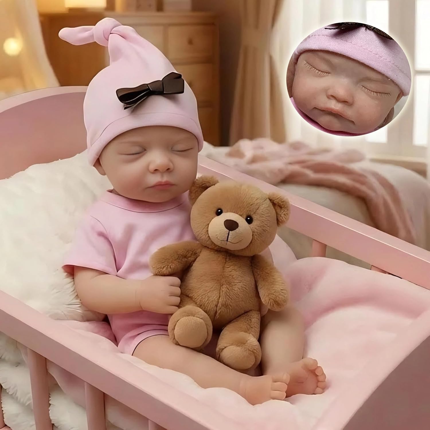 OtardDolls Lifelike Reborn Baby Dolls 11 Inch Mini Life Baby Realistic Newborn Dolls Soft Full Silicone Body Sleeping Handmade Real Life Reborn Baby Dolls with Accessories Set for Kids